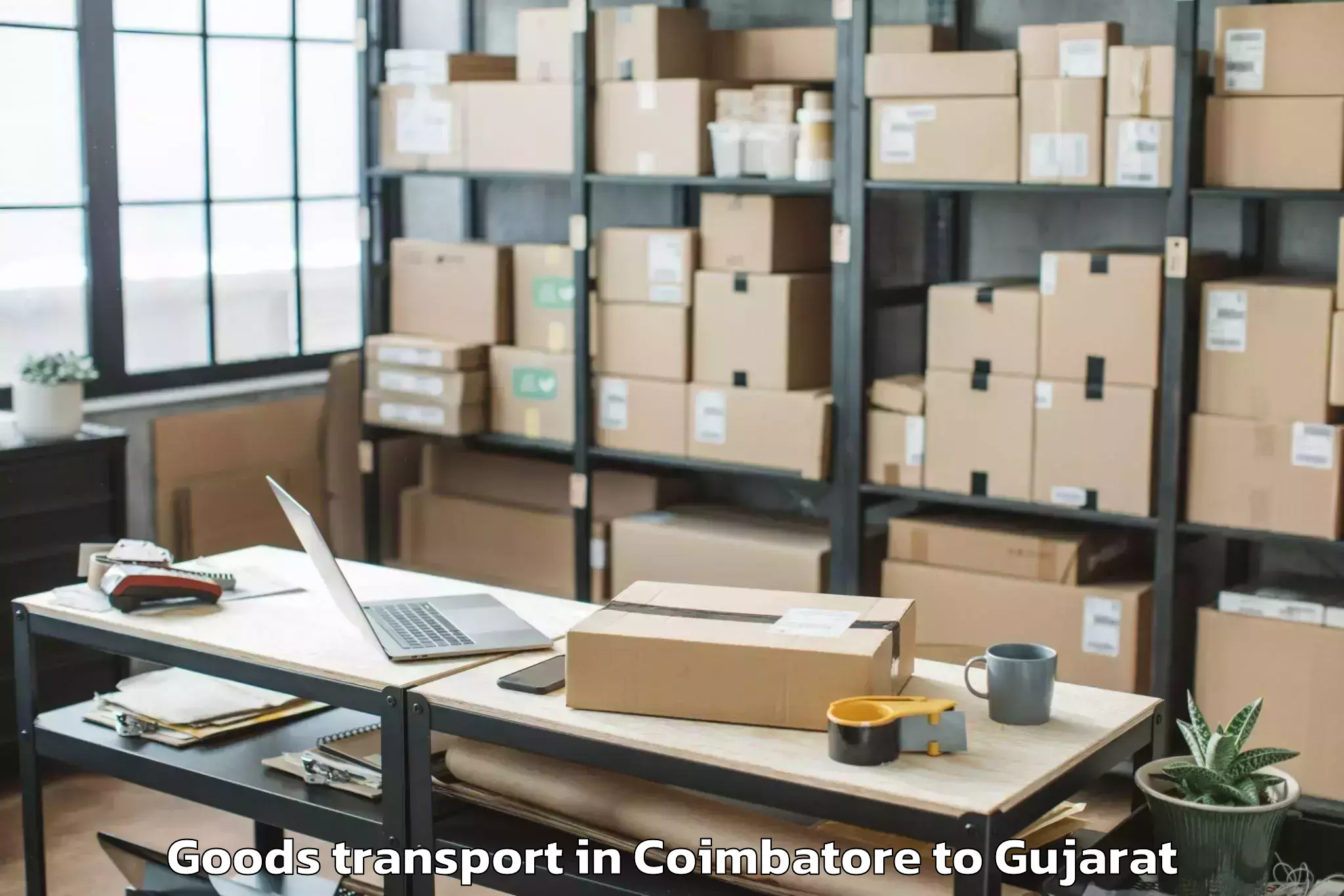 Efficient Coimbatore to Savarkundla Goods Transport